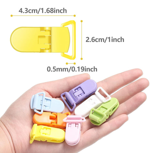 60 Pieces Pacifier Clips Holders Plastic Suspender Clips for Pacifiers Baby Pacifier Clips for DIY Teething Toys Baby Blankets Bib,12 Colors