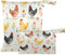 Haskirky Cartoon Chickens Floral 2 Pcs Cloth Diaper Wet Dry Bags,Waterproof and Washable