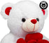 16 inches BEJOY Teddy Bear Stuffed Animals Plush Bear Holding Rose Soft Plush Toy Gifts White