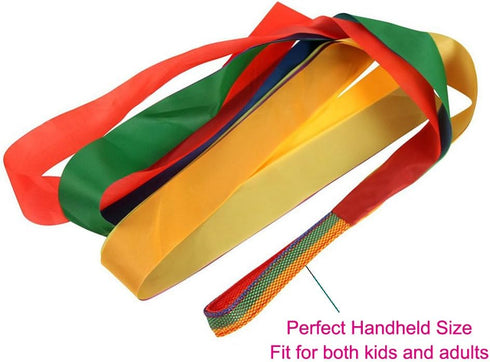 Rainbow Dance Ribbons - 12PCS Rhythm Ribbon Streamers for Kids, Bright & Multi-Colored
