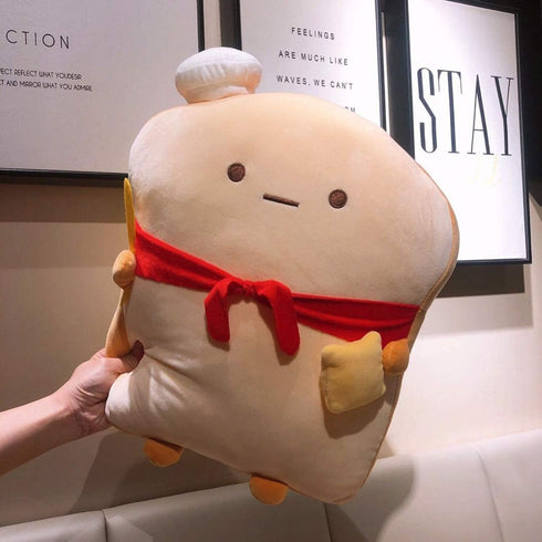 ARELUX 17.7in Funny Toast Bread Pillow, Cute Plush Hugging Pillow, Soft Food Sofa Cushion for Kids