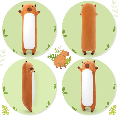 Animal,33.5 Large Capybara Stuffed Long Capybara Plush,Cute Plushies Animal Body Pillow,Kawaii Big Plush Toy Animals