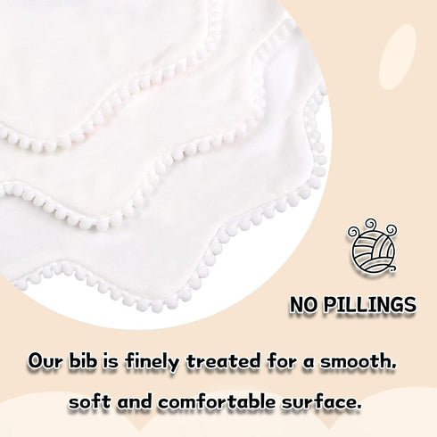 Bamery Baby Bandana Bibs, White Cotton Drool Bibs for Teething and Drooling, Absorbent for Boy Girl