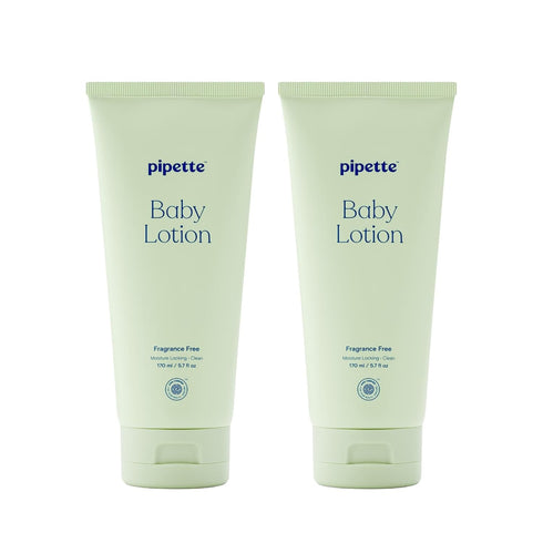 Pipette Baby Lotion, Fragrance Free, 5.7 fl oz (Pack of 2), Unscented