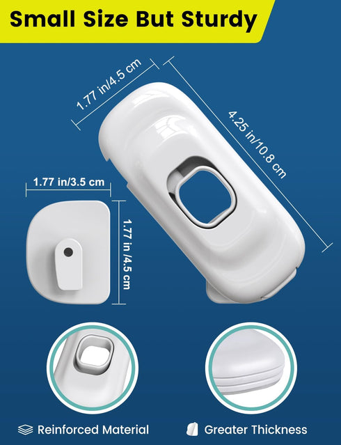 4 Pack Child Proof Cabinet Refrigerator Locks, Baby Proofing with Strong Adhesive Pad for Kitchen Drawers (White)