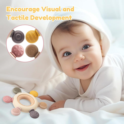 Baby Teething Toys for 0-6 Months, BPA Free Sensory Toys for Babies, Newborn Infant Gifts for 1 Year Old