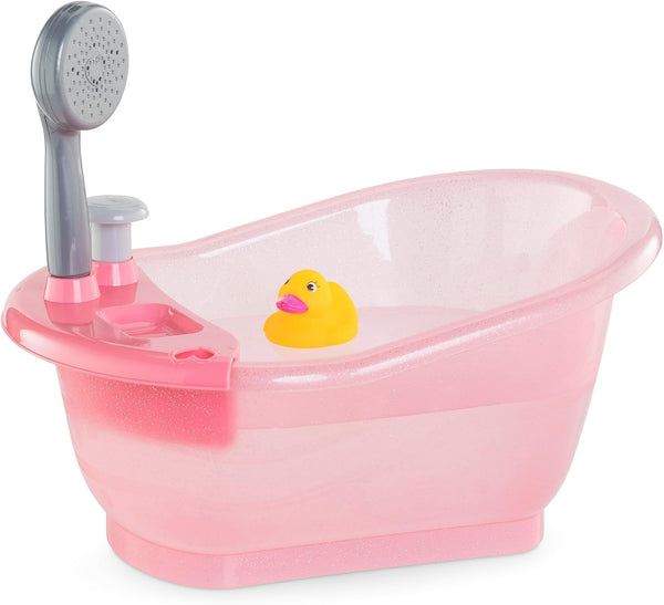 Corolle Baby Doll Bathtub with Shower - Accessory Play Set for 12" & 14" Dolls in Pink