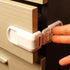 DHinkyoung 4 Pcs Safe Drawer Locks, Update Child Proof Cupboard Locks, Dual-button Baby Proofing Corner Locks