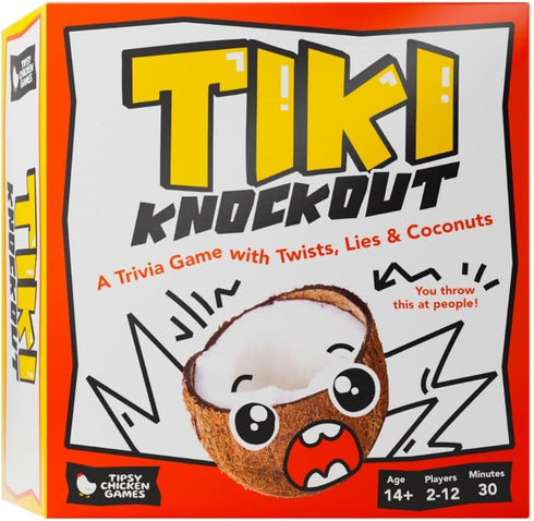 Tiki Knockout: Bluffing Trivia Game for Friends & Family – Team Building & Party Board Games for Victory Night