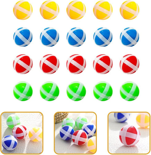 Toddmomy 20pcs Plastic Sticky Ball Set, Darts Game Accessories for Kids Outdoor Party Games