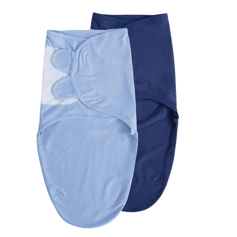 Soarwg Kids Baby Swaddle, Adjustable Newborn Infant Swaddle for Boy, Organic Baby Swaddles 0-3 Months, Blue 2 Pack Small