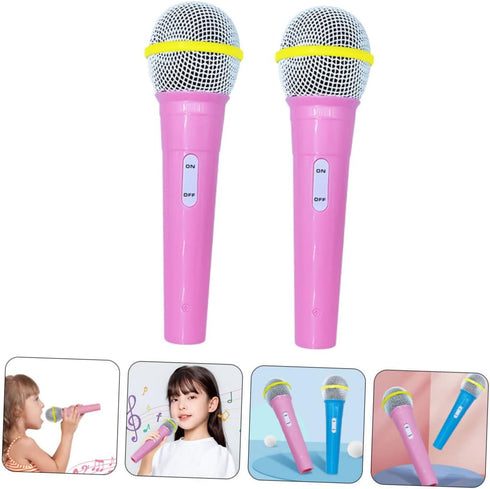 2pcs Microphone Model, Kid Cosplay Play Microphone, Simulation Microphone Party Favors Photo Prop Toy