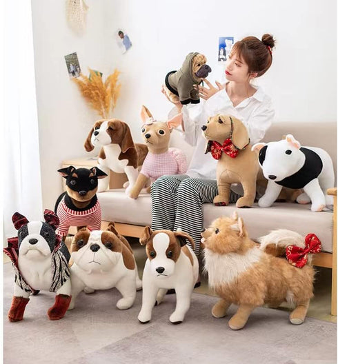 12-Inch CU-MATE Stuffed Animal Chihuahua Plush Toy Realistic Puppy Dog Sitting in a Skirt (Present Gift)