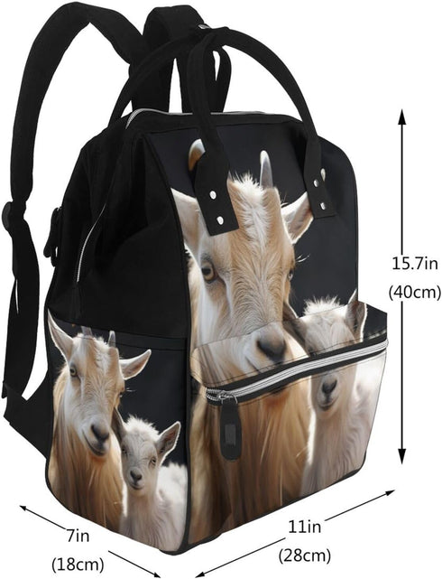 HJTRW Backpack Mummy Backpack Diaper Bag for Women Waterproof Large Nappy Bag Cute goat Nursing Bag
