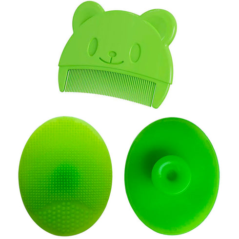 HUAYINGMEI Baby Bath Brush, Baby Cradle Cap Brush, Silicone Massage Brush, Baby Comb,
