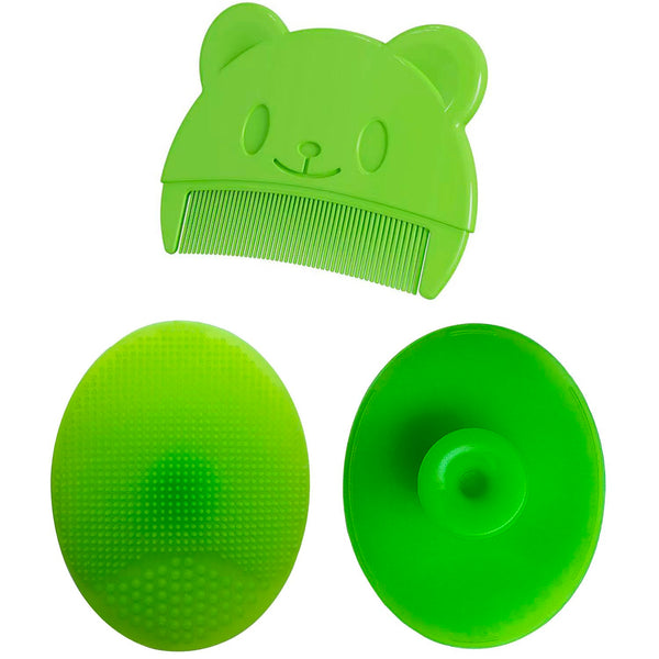 HUAYINGMEI Baby Bath Brush, Baby Cradle Cap Brush, Silicone Massage Brush, Baby Comb,