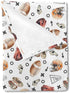 Watercolor American Football Baby Blanket, Soft Flannel Swaddle for Boy Girl, Sports Lovers Gift, 30x40 Crib Playmat