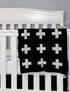 3040 Inch mimixong Baby Blankets Knitted Toddler Blankets Black and White with Cross Swiss Pattern for Boy and Girl