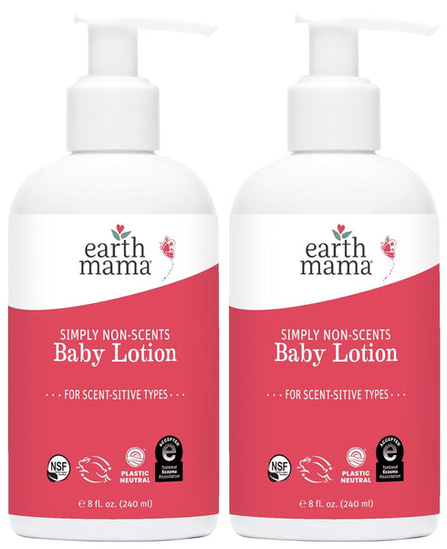 Earth Mama Simply Non-Scents Baby Lotion for Dry Skin, Calendula Cream for Newborn Skin