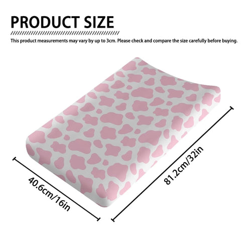 Waterproof Cow Baby Changing Pad Cover, Cozy Cradle Sheets for Infant/Toddler, Lightweight Universal Tray Table Mat