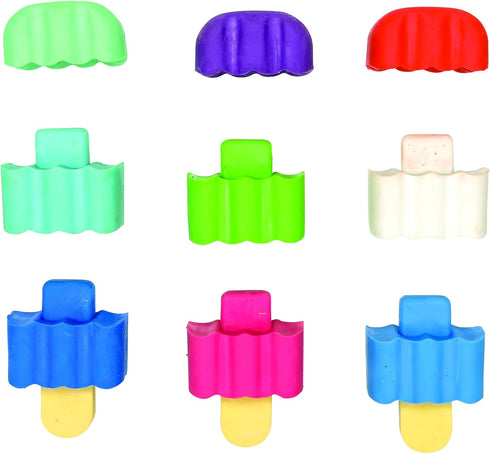 Raymond Geddes Scented 3D Ice Cream Bar Erasers, 48 per Bag, Mix and Match 3D Erasers for Kids, School Party Favors.