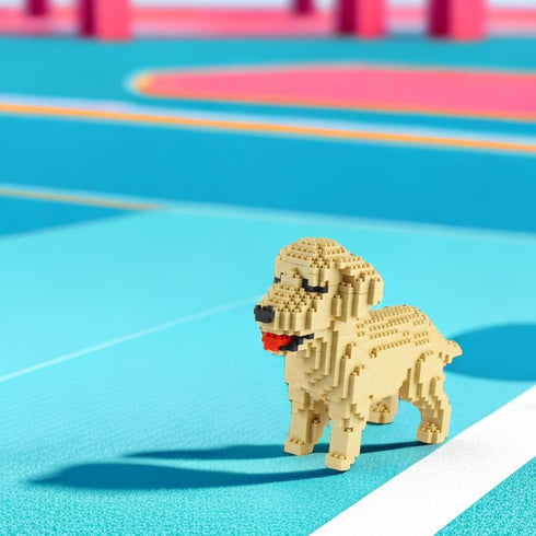 Larcele Micro Dog Building Blocks Mini Pet Toy Bricks, 950 Pieces KLJM-02 (Golden Retriever)