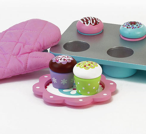 9 Set, Sophia's Piece Wooden Cupcake Multicolor