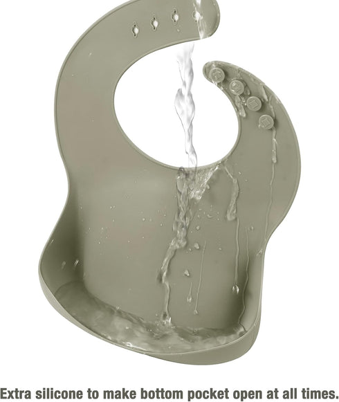 3 Pack PandaEar Silicone Bibs for Babies - Waterproof, BPA Free, Soft Durable Bibs for eating with Pocket Food Catcher