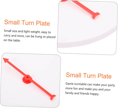 Turntable Raffle Draw Small Turn Plate Blank Board Game Kit, Editable Plastic Wall Hanging