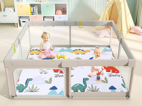 50 50 Tummy x Play Mat for Baby Playpen Time, Non-Slip Washable Baby Playpen Mat, Baby Crawling Mats for Floor