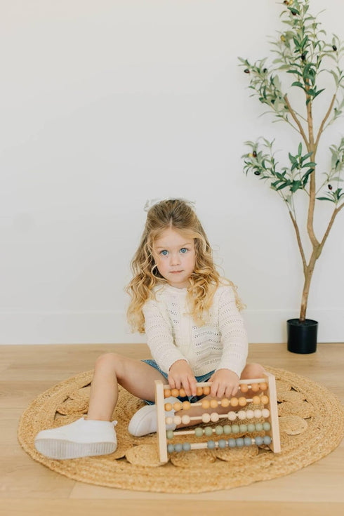 Brooklyn Neutral Boho Abacus - STEM Toy- Boho Nursery Decor and Playroom Decor- Math Toddler Toy with Beads- Montessori