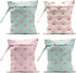 VBCVBGFH 4 Pack Cute Stripe Bow Cherry Wet Bag Waterproof Washable Reusable Wet