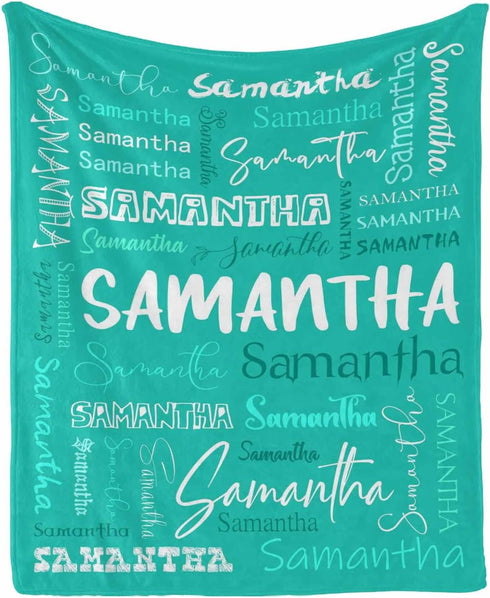 D-Story Personalized Baby Blankets with Names, Custom Baby Girls Blanket Initial Swaddle