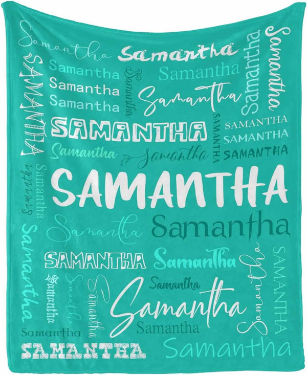 D-Story Personalized Baby Blankets with Names, Custom Baby Girls Blanket Initial Swaddle