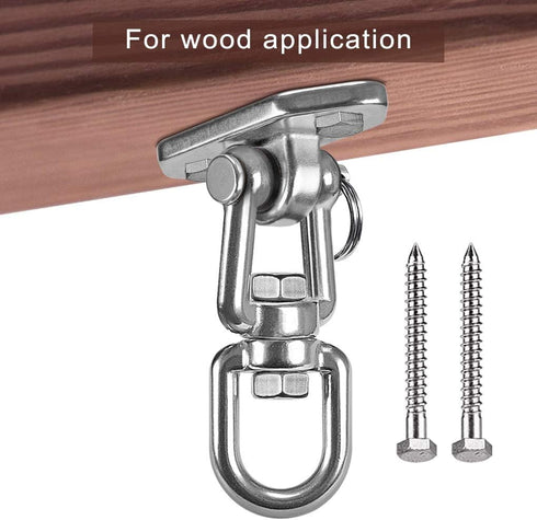Hammock Chair Hanging Kit, Heavy Duty 360° Swivel Swing Hanger Hook for Playground, Tree, Gym, 1000 LB