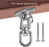 Hammock Chair Hanging Kit, Heavy Duty 360° Swivel Swing Hanger Hook for Playground, Tree, Gym, 1000 LB
