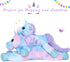 Muiteiur Giant Unicorn Stuffed Animal - XL 43.4 inch Blue Plush Pillow Gift for Girl Boy Kid
