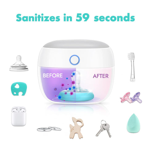 99.99% 59 Papablic Portable Pacifier Sanitizer, UV Light Sanitizer Case On The Go for Baby Health, USB Rechargeable