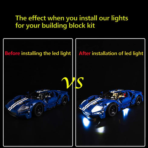 Kyglaring LED Lighting Kit for Lego Technic 2022 Ford GT 42154 Building Kit (No Model)