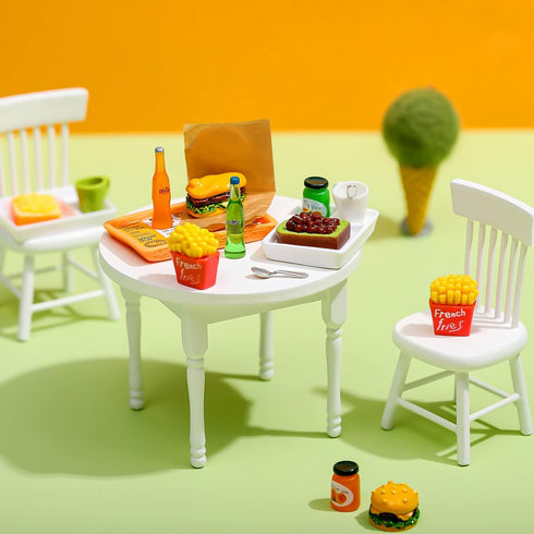 Miniature Tea Dollhouse Kitchen Accessories Set, Mini Food for Dollhouse Snacks, 22 Pieces Pretend Play Food Toys