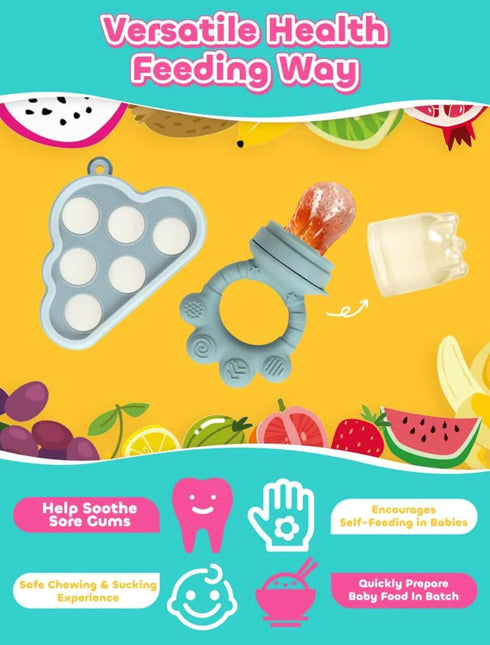 Baby Breastmilk Popsicle Molds & Fruit Food Feeder Pacifier, Silicone Baby Food Storage Containers, Baby Popsicle Molds
