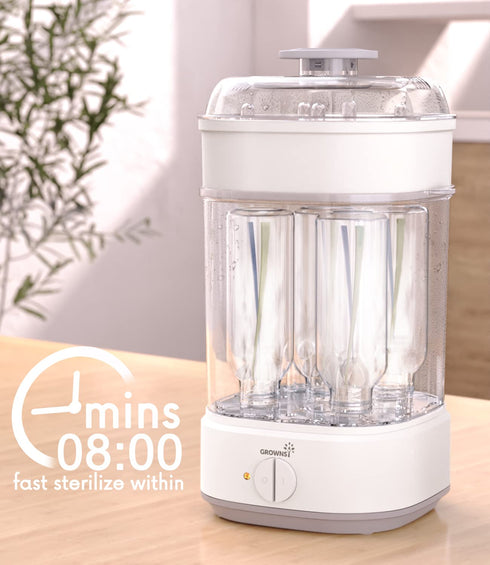 Bottle Sterilizer, Baby Bottle Steam Sterilizer, Electric Baby Bottle Sanitizer with Timer for Baby Bottles, Pacifiers
