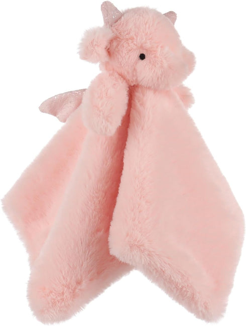 Apricot Lamb Pink Dragon Soft Loveys for Babies, Security Blanket for Baby Boy and Girl, 13.8 Inches for Infants