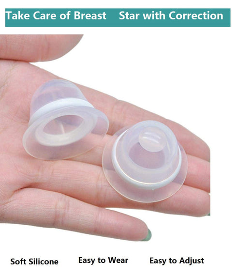 Silicone Nipple Corrector Nipplesuckers for Flat Inverted Nipples with Clear Case, 1 Pair for Breastfeeding