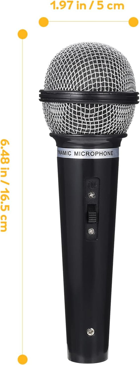 NUOBESTY Pretend Microphone for Kids - Black Plastic Karaoke Music Toy for Birthday Party Favors