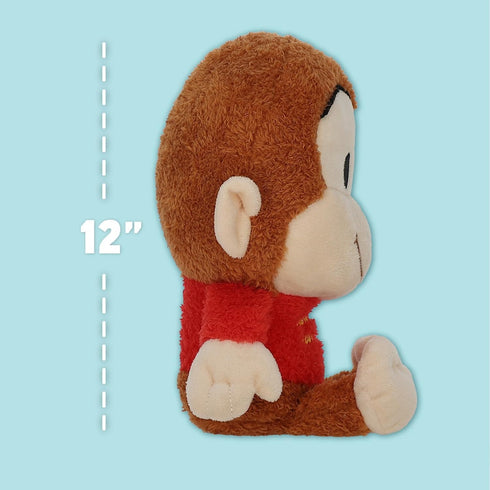 KIDS PREFERRED Curious George Cuteeze Stuffed Animal Plush Toy Monkey, 12 Inches, Cute Cuddle Plushie Gift for Baby
