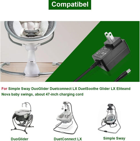 5V Baby Swing Replacement AC Adapter Power Cord for Graco Swing and Other Models