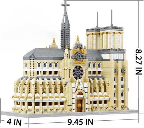 Set, 2908 GOTIMON Micro Mini Notre Dame Cathedral Building Block Famous Architecture, Pieces, Gifts for Kids and Adults