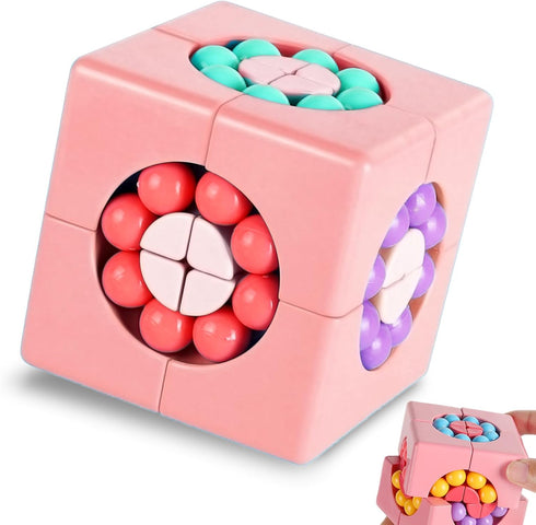 YUDANSI Magic Bean Puzzle Toy, Rotating Cube Educational Puzzle, Brain Teaser Game for Kids