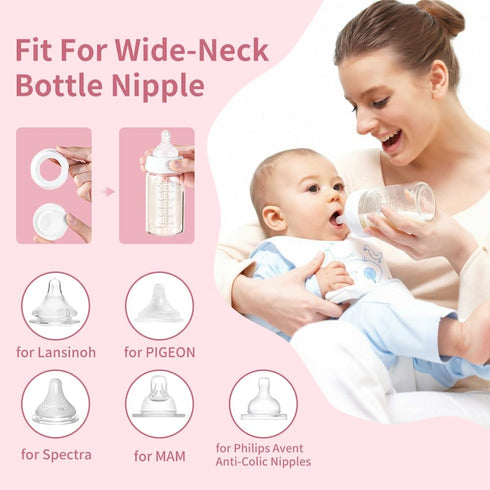 Momlacto 4 Pack, 6oz/180ml, S1 S2 9 Glass Breast Milk Collection and Storage Bottles, Wide Neck, Compatible